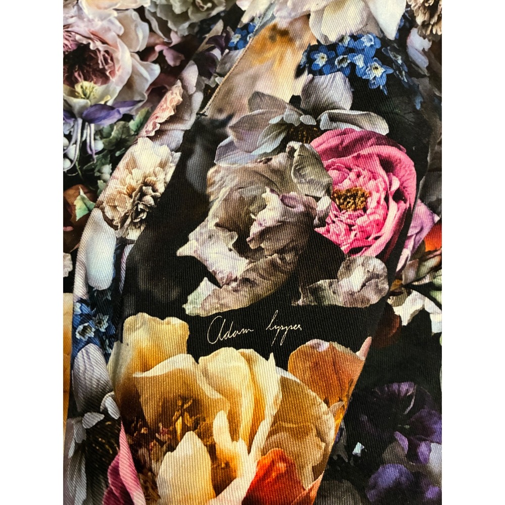 Adam Lippes Black Floral Pants Designer Flare Leg Luxury Chic Women's Size 4 - Picture 7 of 7